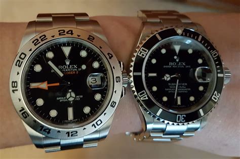 rolex sub and explorer comparison|Rolex explorer 2 hands.